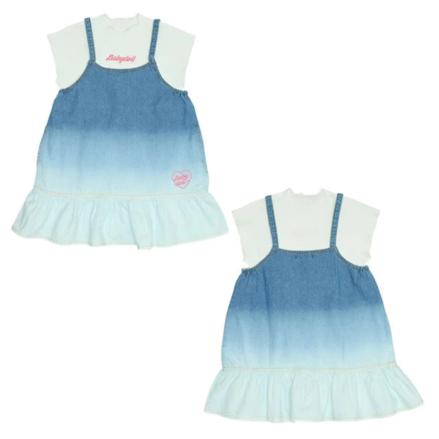 Japanese children's clothing BDL suspender denim skirt top two-piece set 90-140cm girls summer TOPS DRESSES