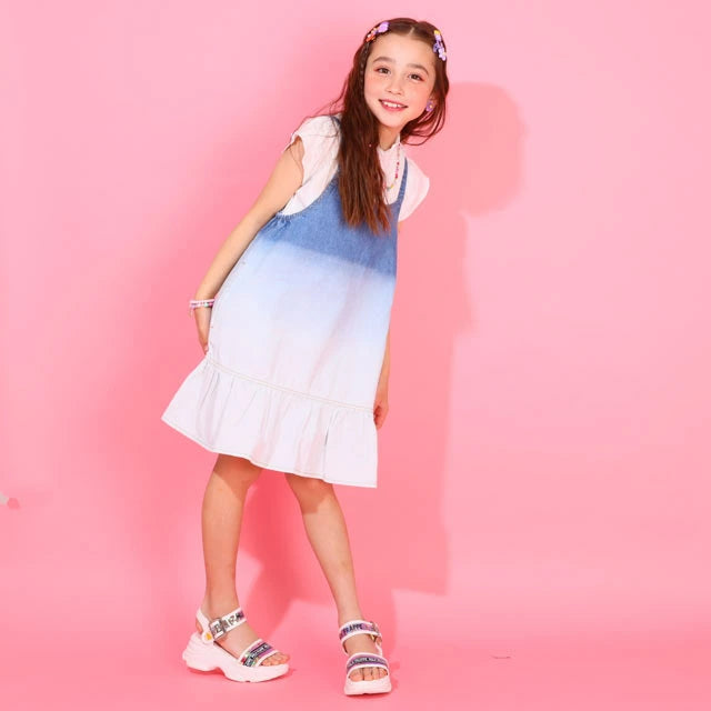 Japanese children's clothing BDL suspender denim skirt top two-piece set 90-140cm girls summer TOPS DRESSES