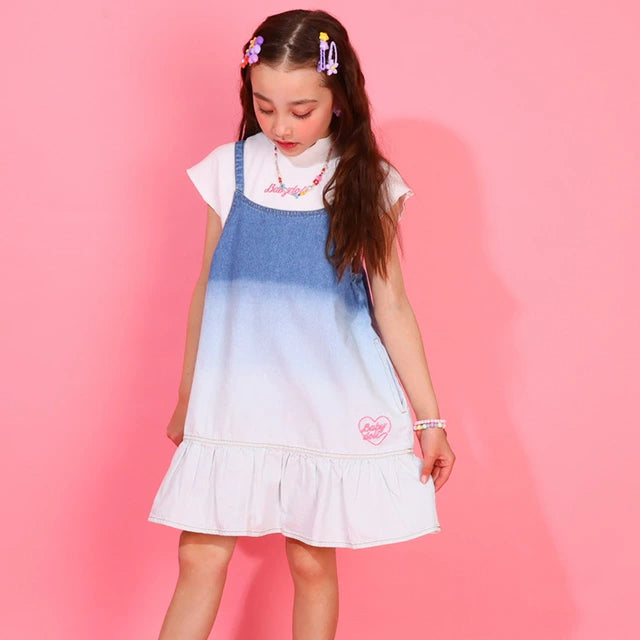 Japanese children's clothing BDL suspender denim skirt top two-piece set 90-140cm girls summer TOPS DRESSES