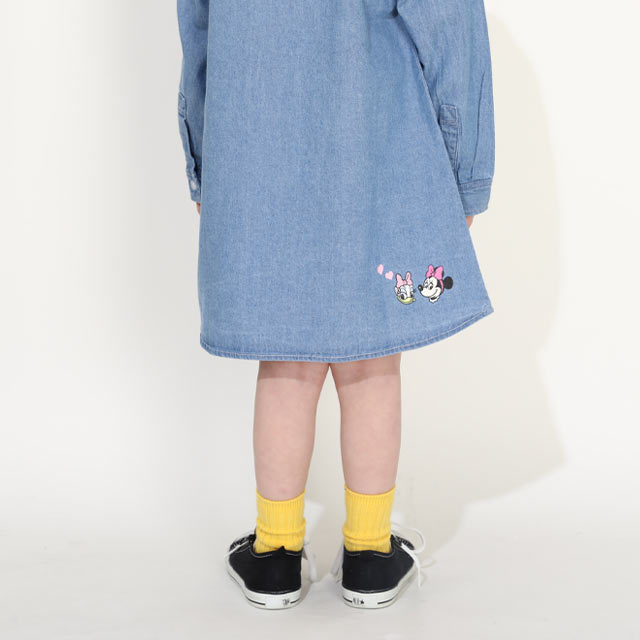 Japanese BDL x Disney Minnie Mouse Denim Shirt Dress (90-130cm) for Girls Summer