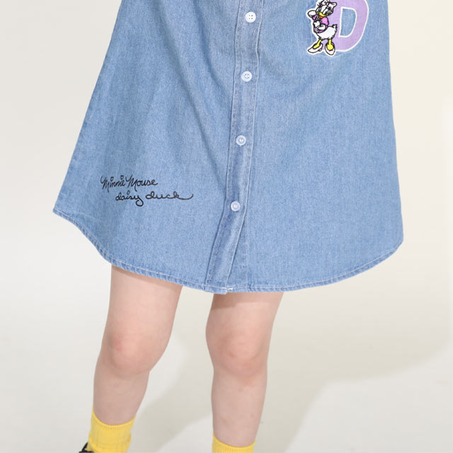 Japanese BDL x Disney Minnie Mouse Denim Shirt Dress (90-130cm) for Girls Summer