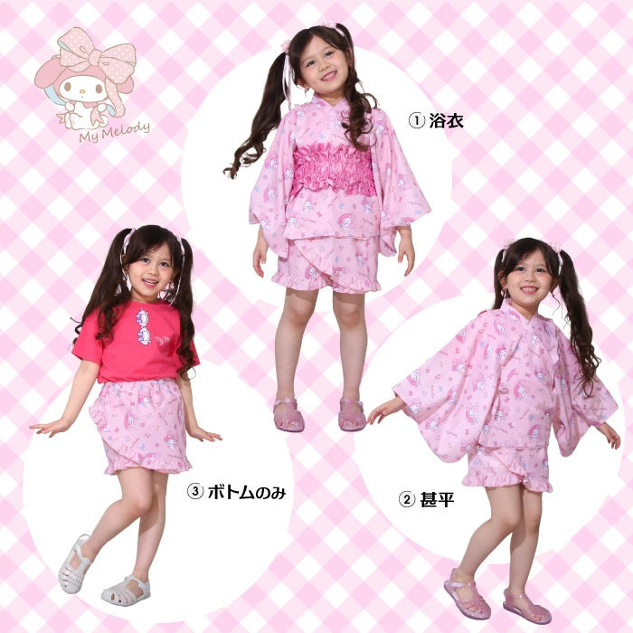 BDL x Sanrio Yukata (Japanese Kimono) 90-140cm for Girls Summer TOPS PANTS (Japanese Summer Festival Special)