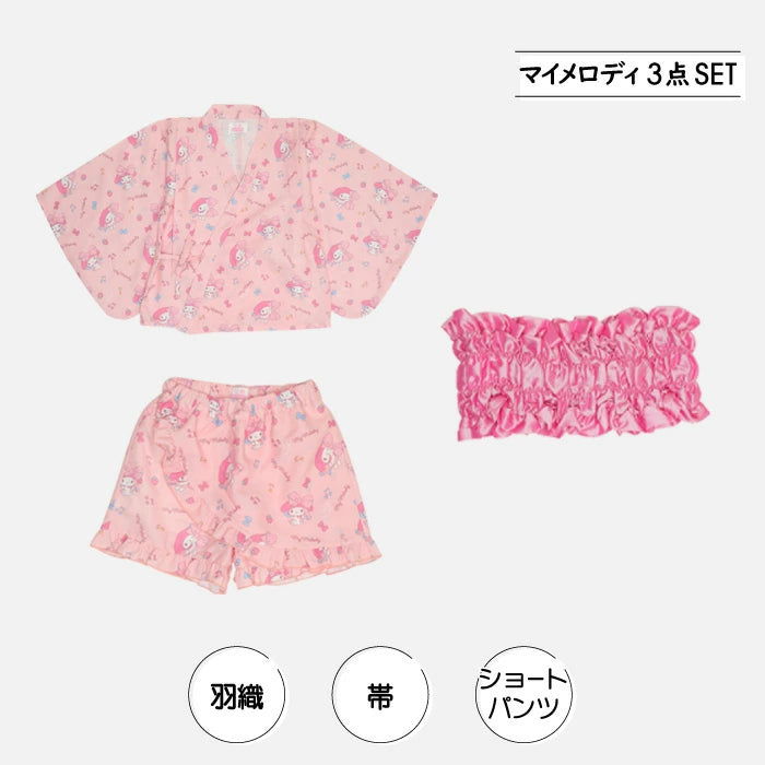 BDL x Sanrio Yukata (Japanese Kimono) 90-140cm for Girls Summer TOPS PANTS (Japanese Summer Festival Special)