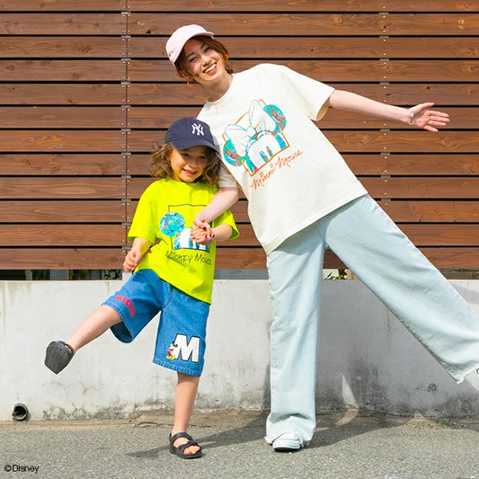 Japanese BDL x Disney parent-child print tops (80-150cm) for boys and girls (summer TOPS)