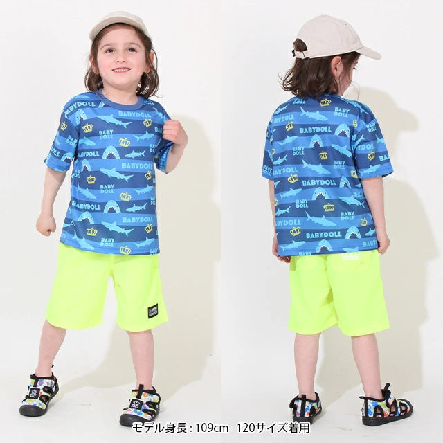 Japanese children's clothing BDL lightweight quick-drying series printed tops 80-130cm boys/girls summer TOPS