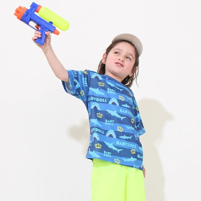 Japanese children's clothing BDL lightweight quick-drying series printed tops 80-130cm boys/girls summer TOPS