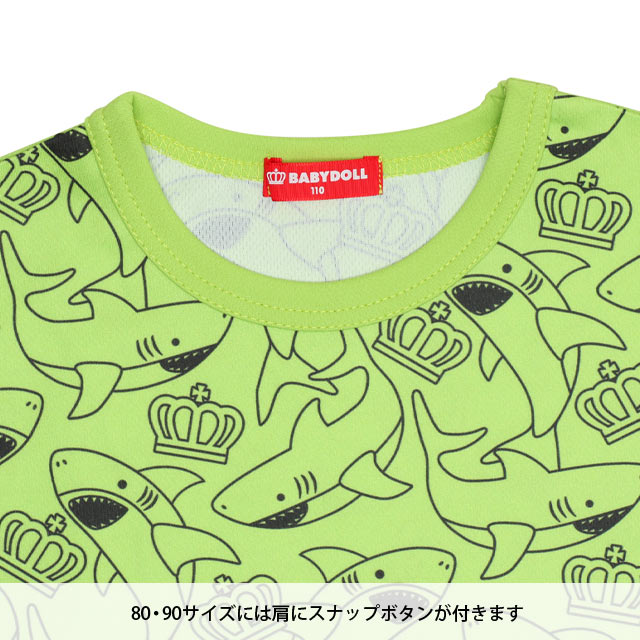Japanese children's clothing BDL lightweight quick-drying series printed tops 80-130cm boys/girls summer TOPS
