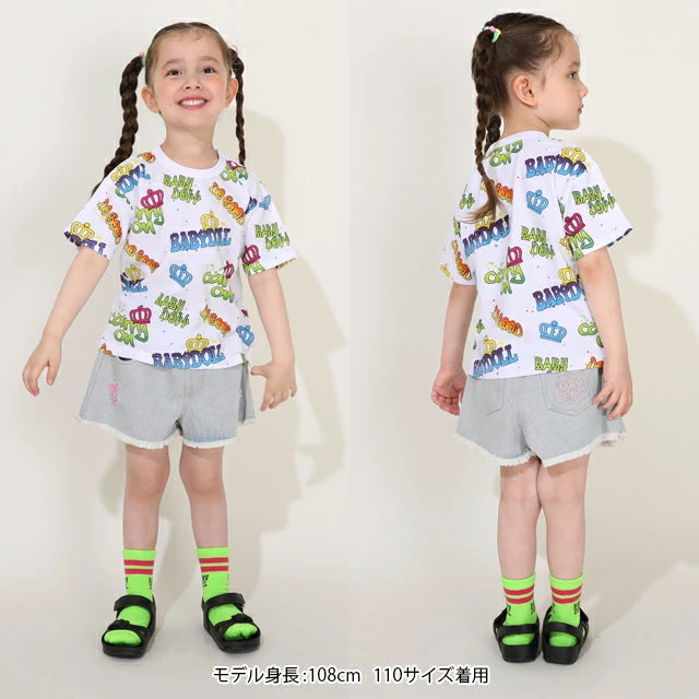 Japanese children's clothing BDL printed tops 80-140cm boys/girls summer TOPS