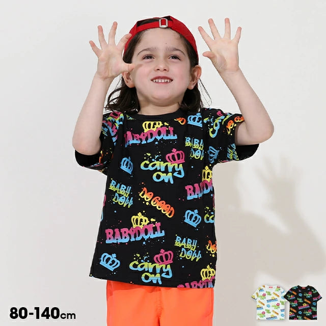 Japanese children's clothing BDL printed tops 80-140cm boys/girls summer TOPS