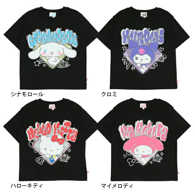 Japanese BDL x Sanrio Parent-child Print Tops (80-150cm) for Girls (Summer)