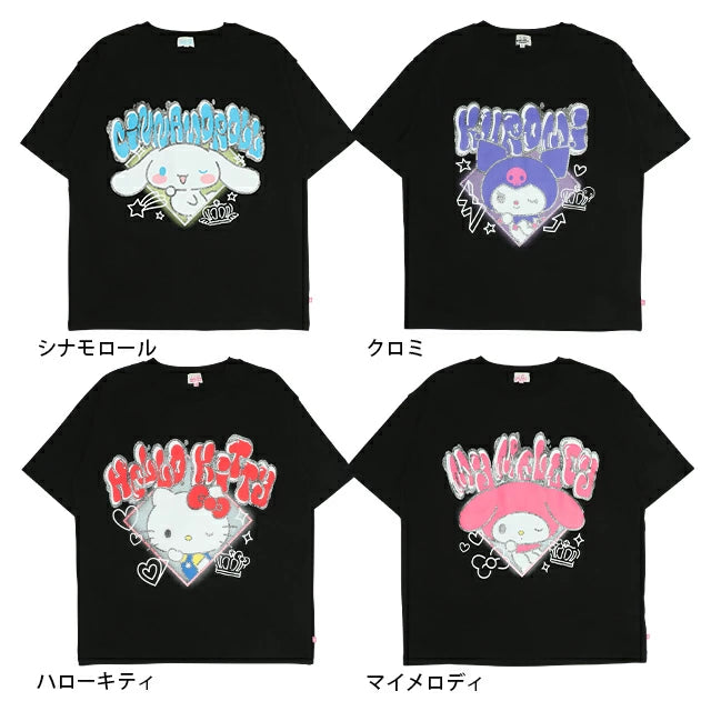 Japanese children's clothing BDL x Sanrio parent-child print top SL adult summer TOPS