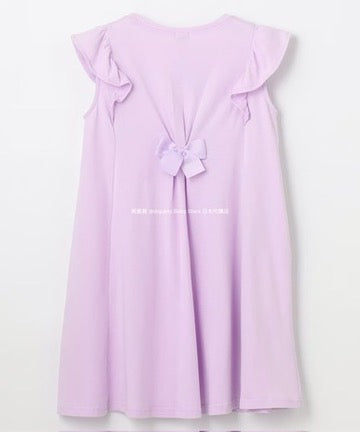 Japanese children's clothing aF#a325 small flying sleeve waist bow dress 90-160cm girls summer dresses