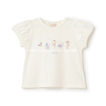 Japanese children's clothing pe#main contact cool embroidered top 80-130cm girls summer TOPS