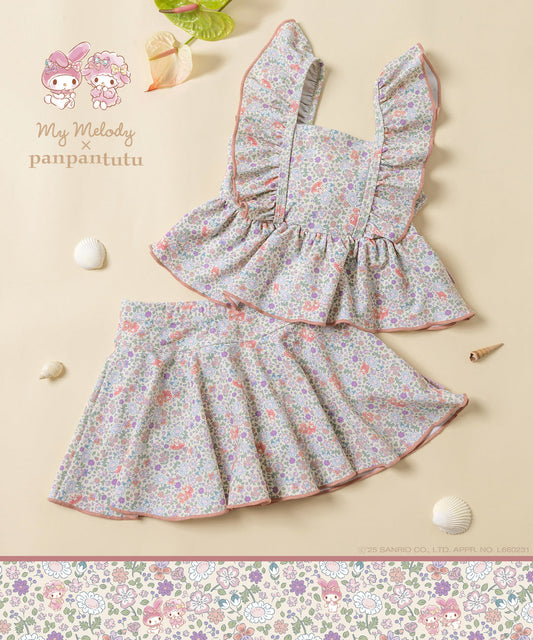 Japanese children's clothing panpantutu x Sanrio My Melody UV protection two-piece swimsuit set 95-130cm girls summer swimsuit special edition