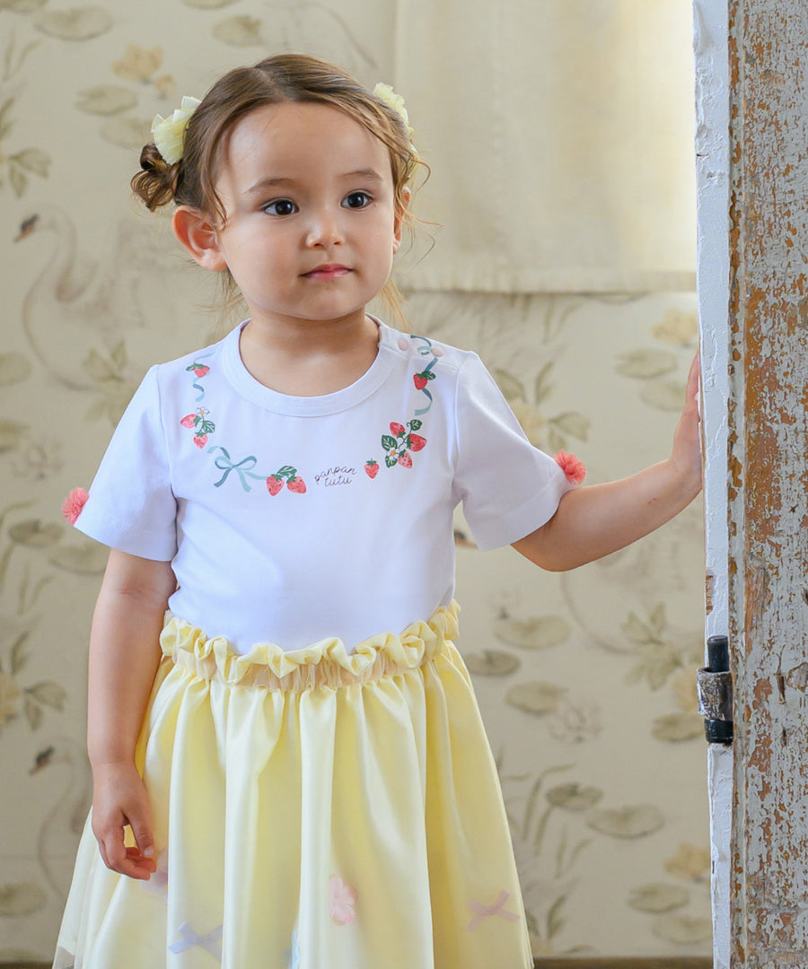 Japanese children's clothing panpantutu strawberry necklace top 80-150cm girls summer TOPS