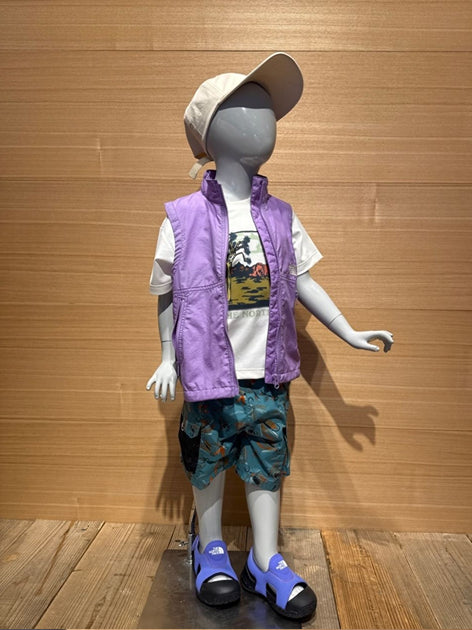 Japanese children's clothing TNF anti-UV sweat-absorbing quick-drying static care print top 100-120cm boys/girls summer TOPS