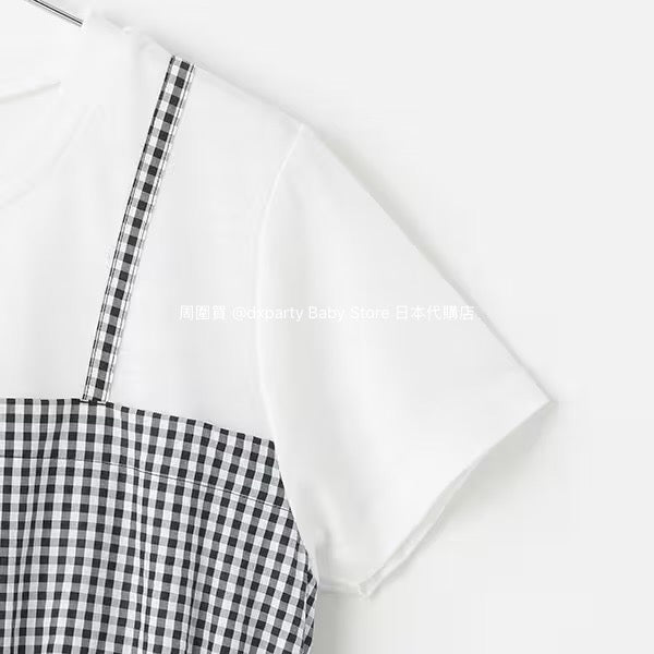 Lovetoxic Japanese children's clothing fake two-piece top 140-160cm girls summer TOPS