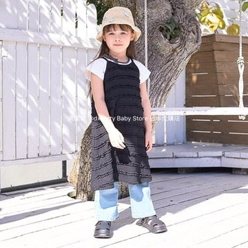 Japanese children's clothing Ly# mine bow top 100-150cm girls summer TOPS