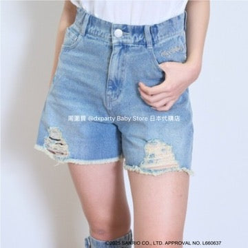 Lovetoxic x Sanrio Japanese Kids' Denim Shorts (140-160cm) for Girls (Summer PANTS)