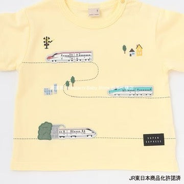 Japanese children's clothing pe#main x Shinkansen Railway Top 80-130cm Boys Summer TOPS Railway Series