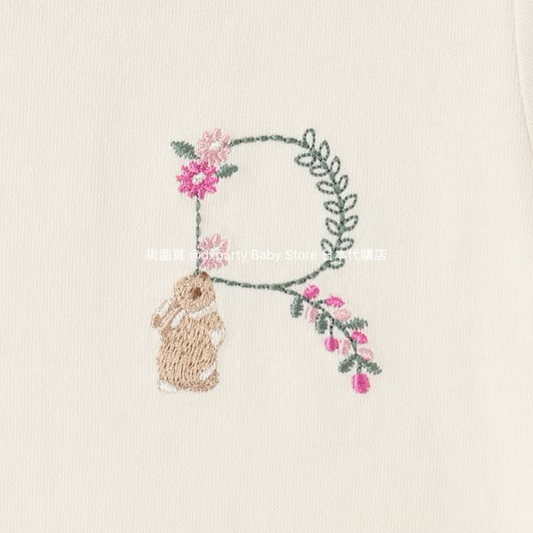 Japanese children's clothing pe#main embroidered English lettering top 80-130cm girls summer TOPS