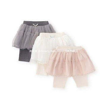 Japanese children's clothing pe#main contact cold fake two-piece five-point long skirt pants 80-130cm girls summer SKIRTS PANTS