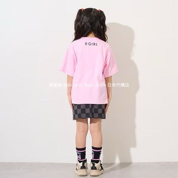 Japanese X-girl Stages Casual Two-Piece Set (90-140cm) for Girls (Summer TOPS SKIRTS)
