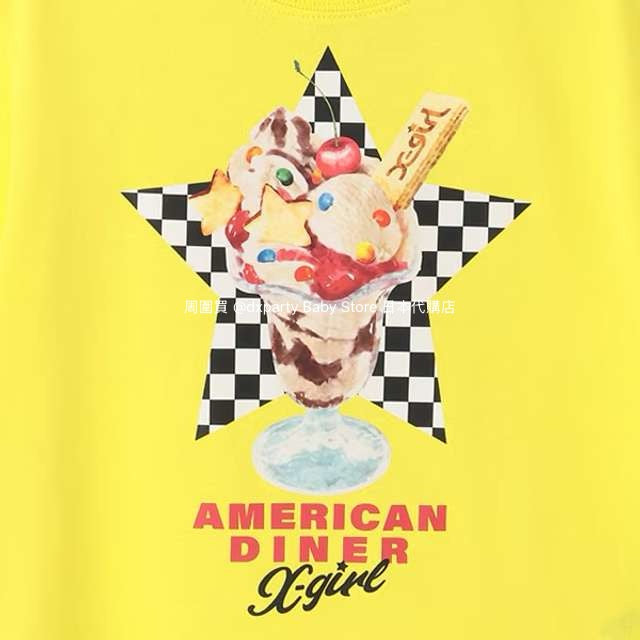 Japanese children's clothing X-girl Stages ice cream print top 80-140cm girls summer TOPS