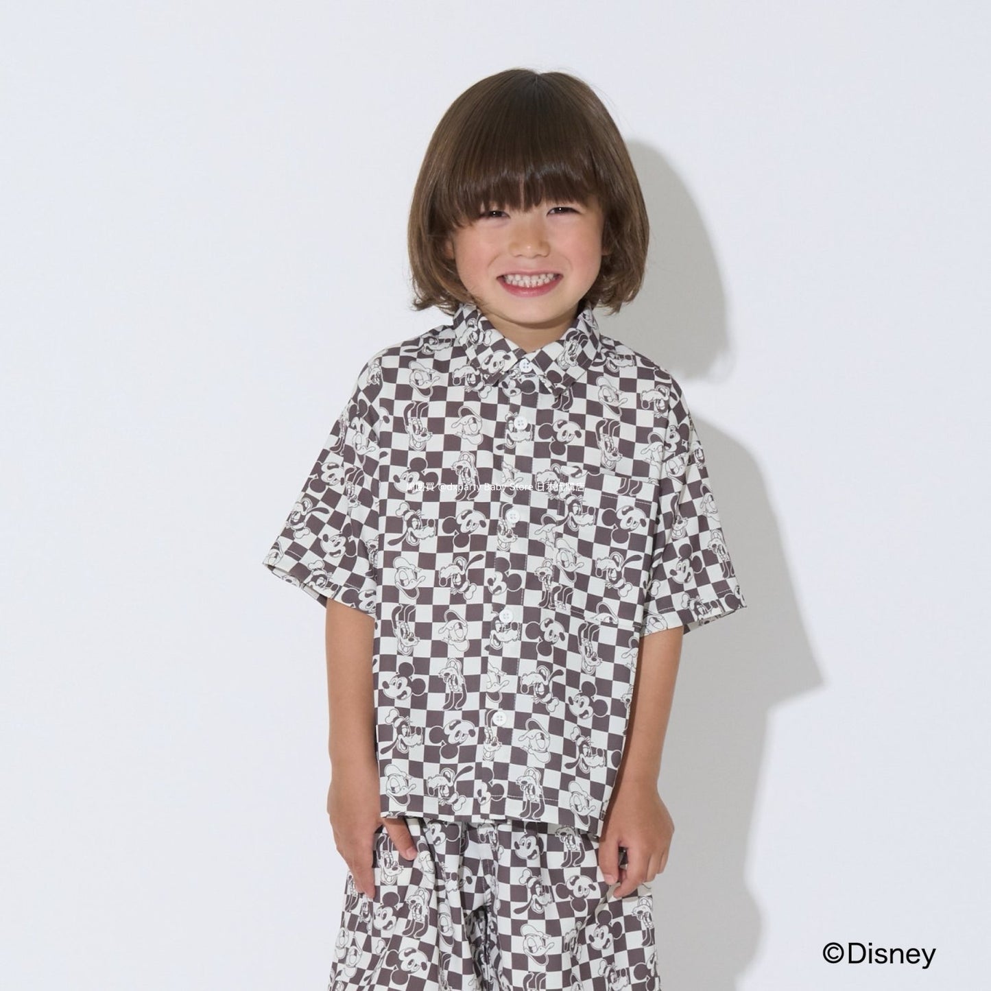 Japanese children's clothing b・R# x Diseny full-print shirt jacket 100-150cm boys'/girls' summer outerwear