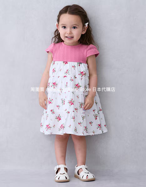 Japanese children's clothing pe#main patchwork dress 80-130cm girls summer dresses