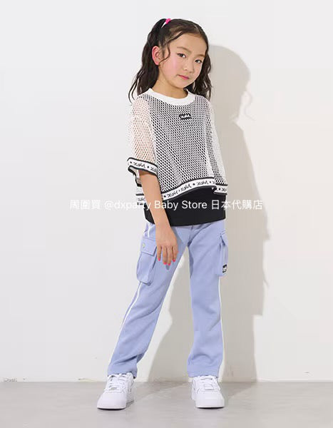 Japanese children's clothing X-girl Stages mesh top vest two-piece set 90-140cm girls summer TOPS