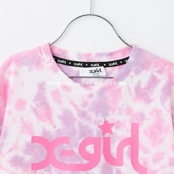 Japanese children's clothing X-girl Stages tie-dye print top 80-140cm girls summer TOPS