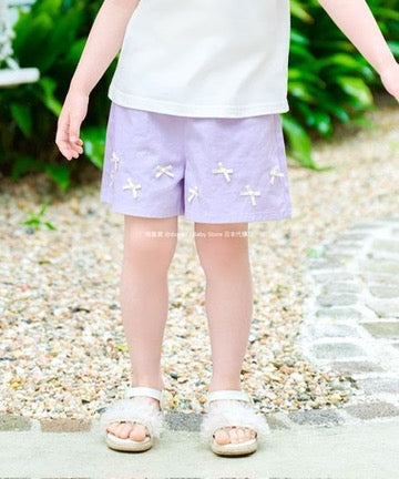 Japanese children's clothing aF#a325 bow shorts 100-160cm girls summer PANTS