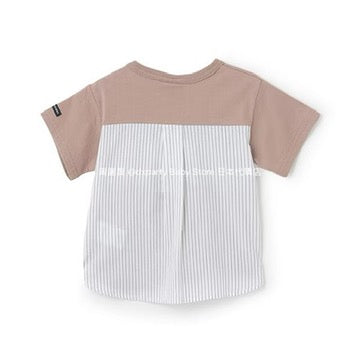 Japanese children's clothing pe#main x Shinkansen badge top 80-130cm boys' summer TOPS railway series
