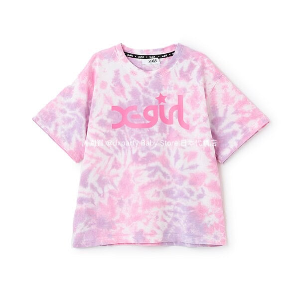 Japanese children's clothing X-girl Stages tie-dye print top 80-140cm girls summer TOPS