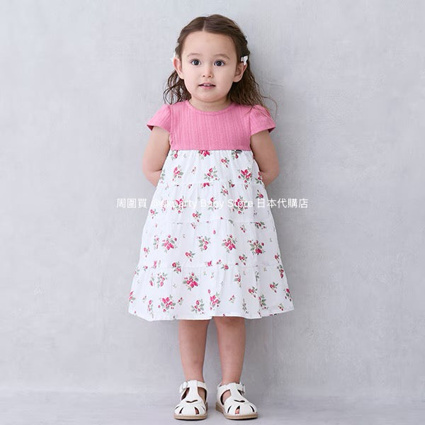 Japanese children's clothing pe#main patchwork dress 80-130cm girls summer dresses