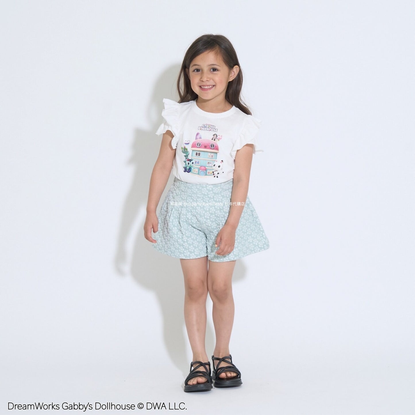 Japanese children's clothing Ly# mine x GABBY'S DOLLHOUSE small flying sleeve top 100-130cm girls summer TOPS