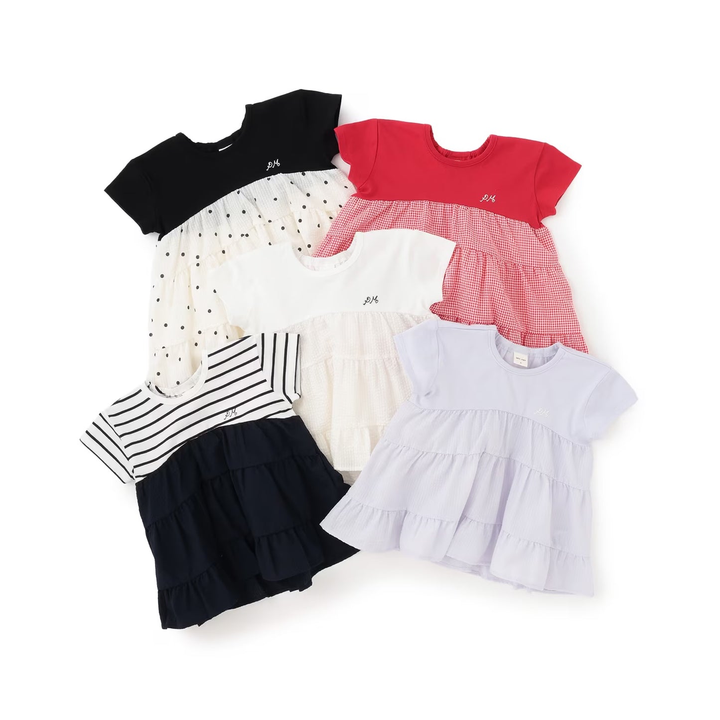 日本童裝 pe#main 拼接上衣 80-130cm 女童款 夏季 TOPS