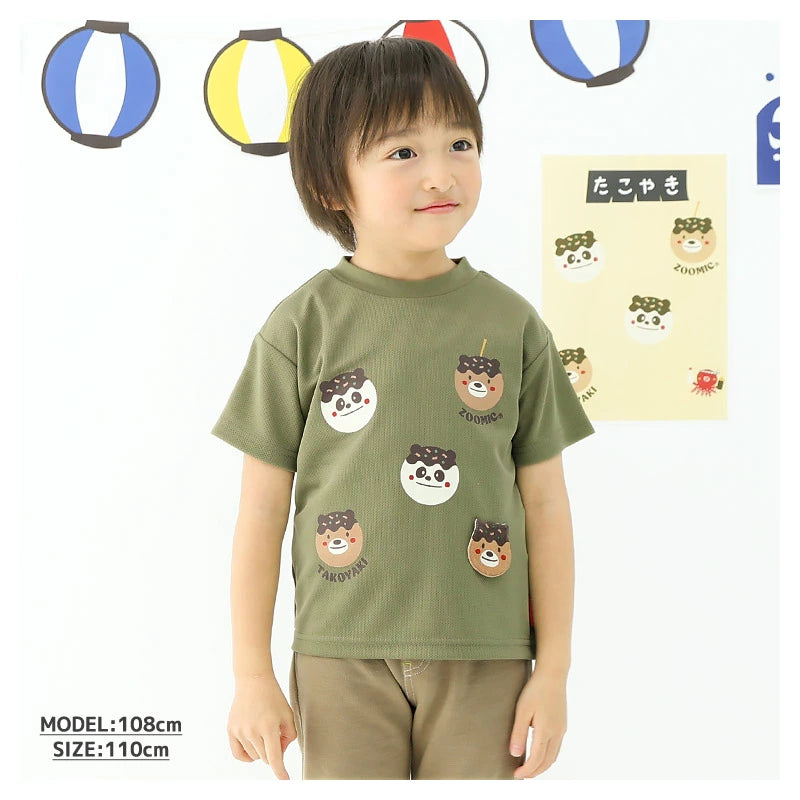 Japanese children's clothing ZOOMIC cool touch summer festival celebration mesh T-shirt 80-130cm boys/girls summer TOPS other brand children's clothing