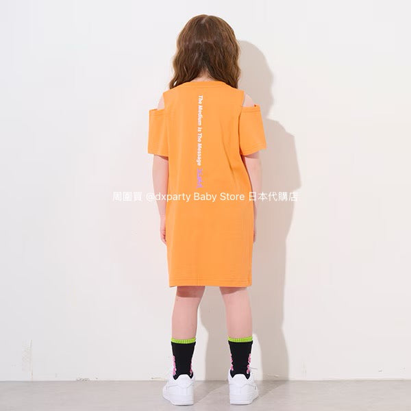 Japanese children's clothing X-girl Stages off-the-shoulder dress 80-140cm girls' summer dresses
