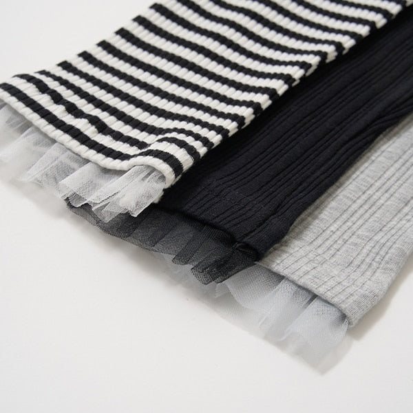 Japanese children's clothing Ly# mine mesh edge leggings 100-150cm girls spring and summer PANTS