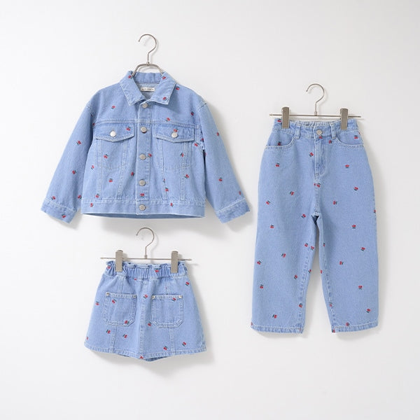 Japanese children's clothing Ly# mine embroidered denim pants 100-150cm girls spring and summer PANTS