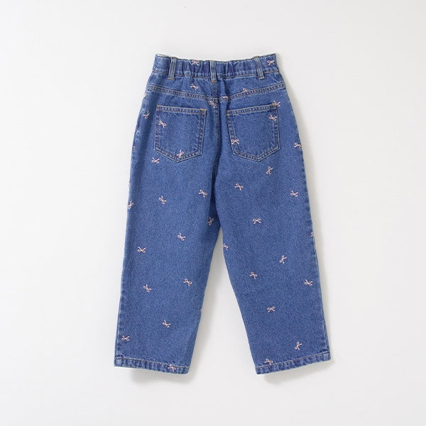 Japanese children's clothing Ly# mine embroidered denim pants 100-150cm girls spring and summer PANTS