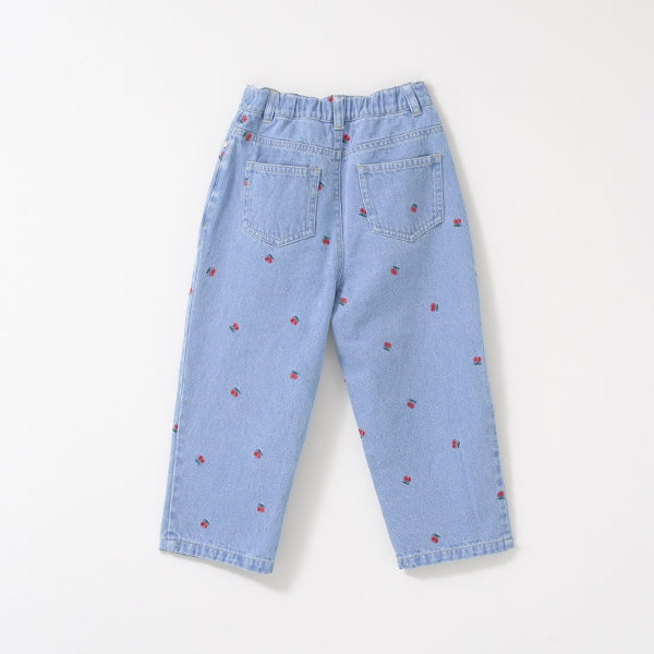 Japanese children's clothing Ly# mine embroidered denim pants 100-150cm girls spring and summer PANTS