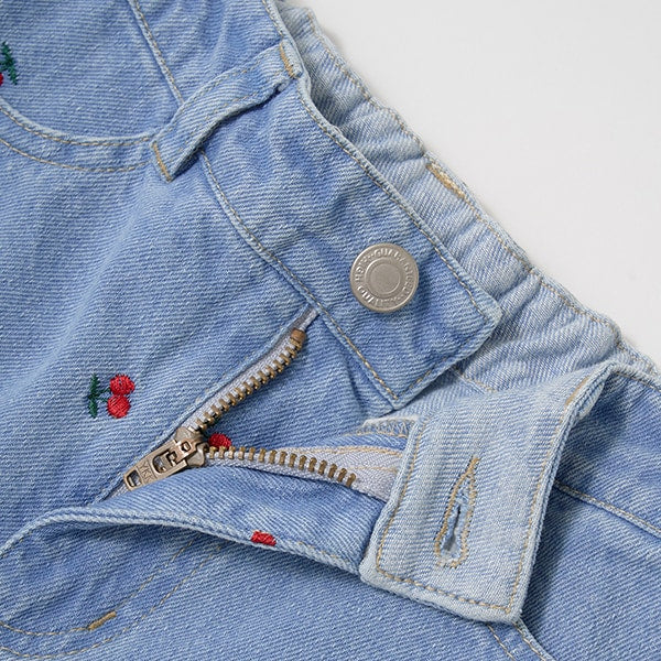 Japanese children's clothing Ly# mine embroidered denim pants 100-150cm girls spring and summer PANTS
