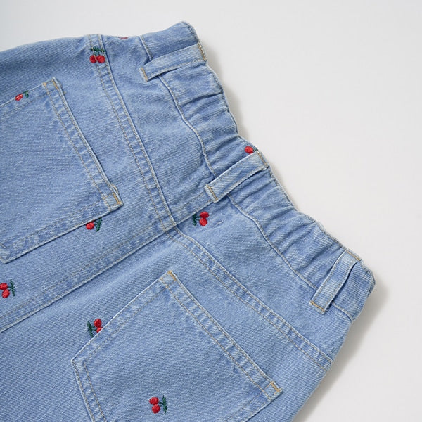 Japanese children's clothing Ly# mine embroidered denim pants 100-150cm girls spring and summer PANTS