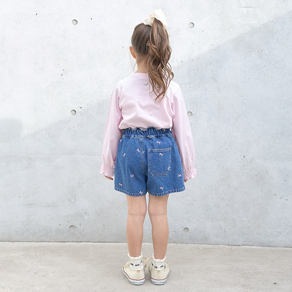 Japanese children's clothing Ly# mine embroidered denim skirt pants 100-150cm girls spring and summer PANTS
