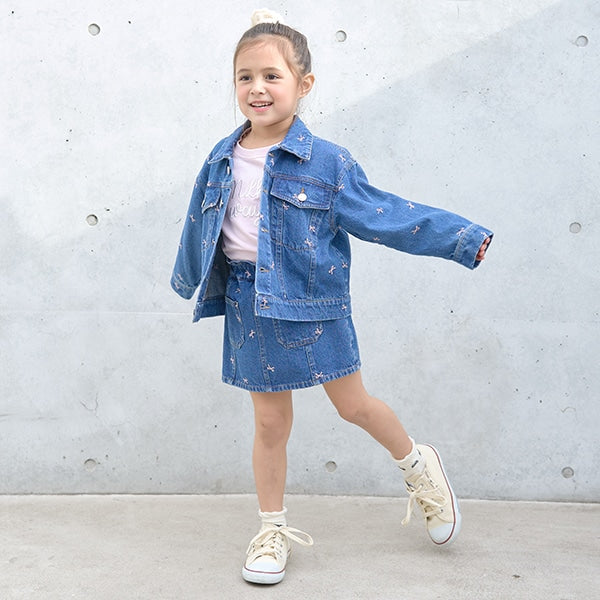Japanese children's clothing Ly# mine embroidered denim skirt pants 100-150cm girls spring and summer PANTS