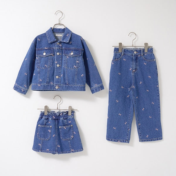 Japanese children's clothing Ly# mine embroidered denim skirt pants 100-150cm girls spring and summer PANTS