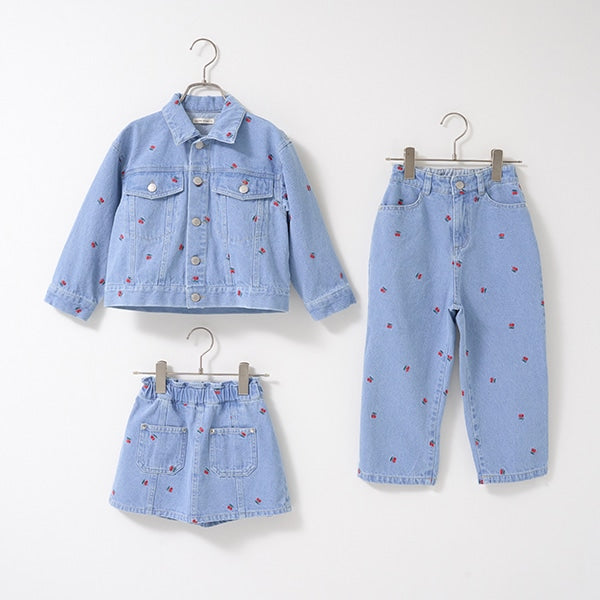 Japanese children's clothing Ly# mine embroidered denim skirt pants 100-150cm girls spring and summer PANTS